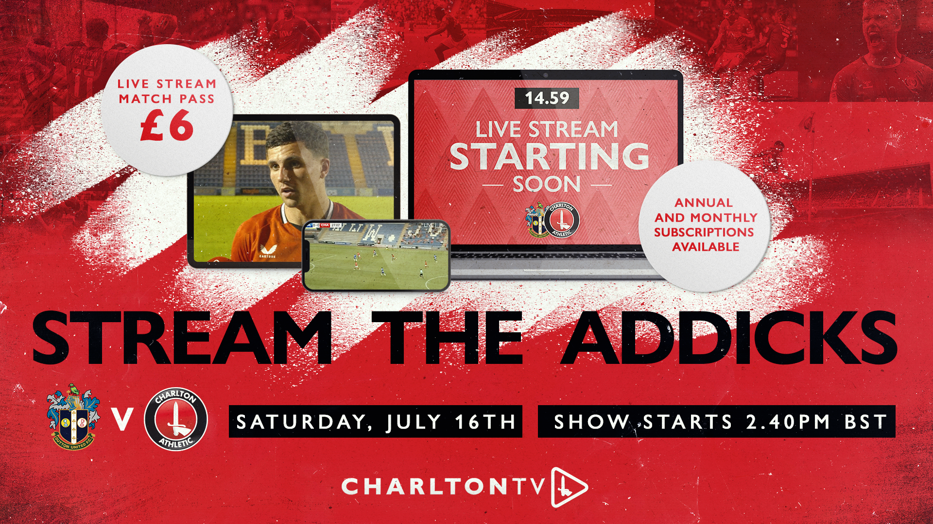 LIVE STREAM Watch Sutton friendly worldwide Charlton Athletic Football Club